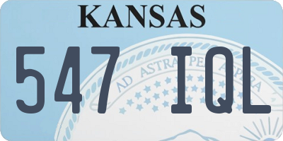 KS license plate 547IQL