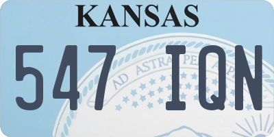 KS license plate 547IQN