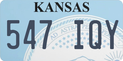 KS license plate 547IQY
