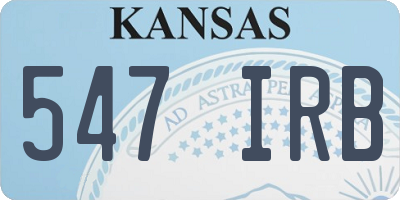KS license plate 547IRB