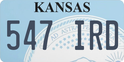 KS license plate 547IRD