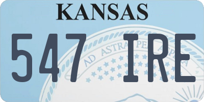 KS license plate 547IRE