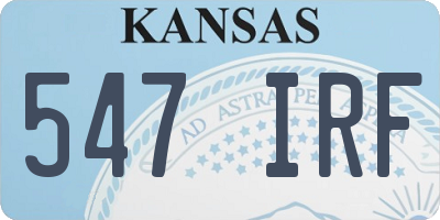 KS license plate 547IRF