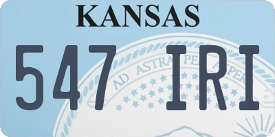KS license plate 547IRI