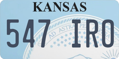 KS license plate 547IRO
