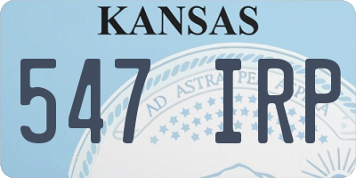 KS license plate 547IRP
