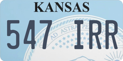 KS license plate 547IRR