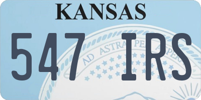 KS license plate 547IRS