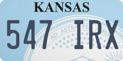 KS license plate 547IRX