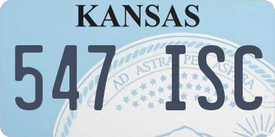KS license plate 547ISC