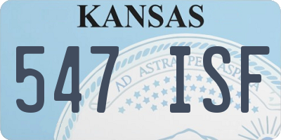 KS license plate 547ISF