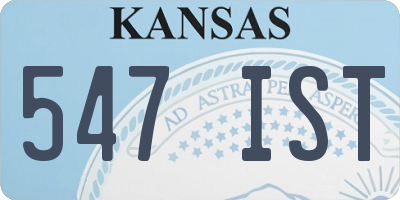 KS license plate 547IST