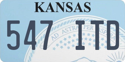 KS license plate 547ITD