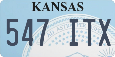 KS license plate 547ITX