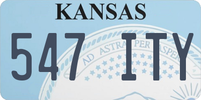 KS license plate 547ITY