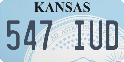 KS license plate 547IUD