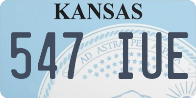 KS license plate 547IUE