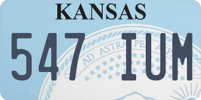 KS license plate 547IUM