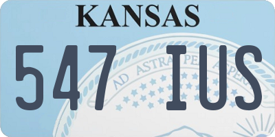 KS license plate 547IUS