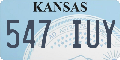 KS license plate 547IUY