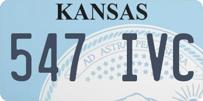 KS license plate 547IVC