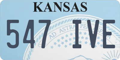 KS license plate 547IVE