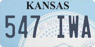 KS license plate 547IWA