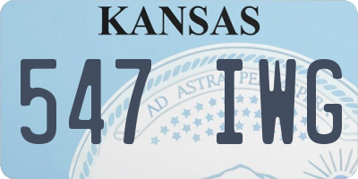 KS license plate 547IWG
