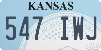 KS license plate 547IWJ