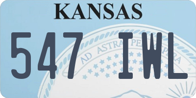 KS license plate 547IWL
