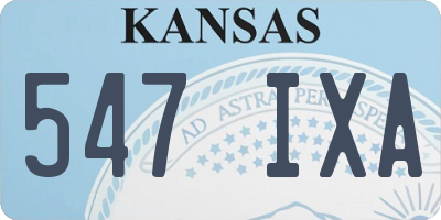 KS license plate 547IXA