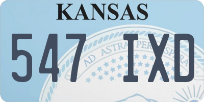 KS license plate 547IXD