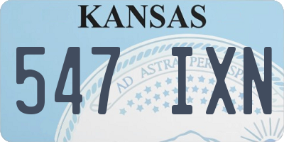 KS license plate 547IXN