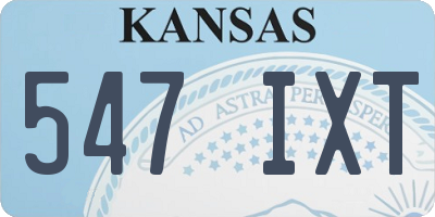 KS license plate 547IXT
