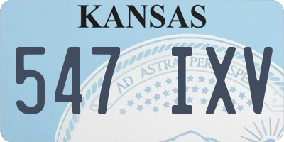 KS license plate 547IXV