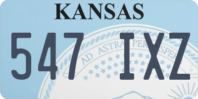 KS license plate 547IXZ