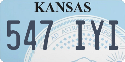 KS license plate 547IYI