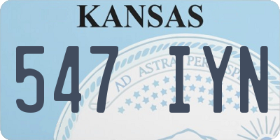 KS license plate 547IYN