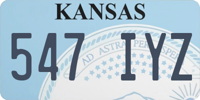 KS license plate 547IYZ