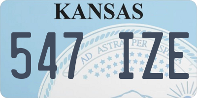 KS license plate 547IZE