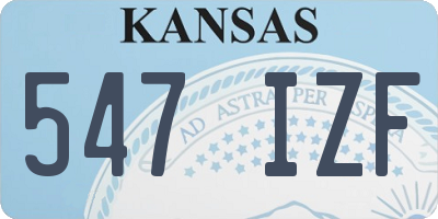 KS license plate 547IZF