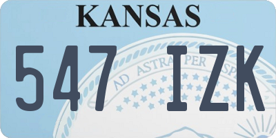 KS license plate 547IZK