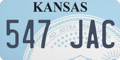 KS license plate 547JAC