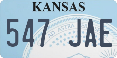 KS license plate 547JAE