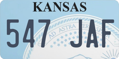 KS license plate 547JAF