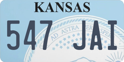 KS license plate 547JAI