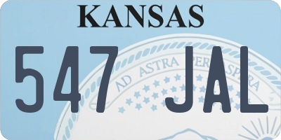 KS license plate 547JAL