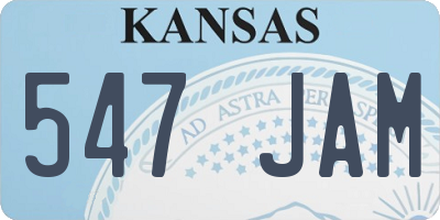 KS license plate 547JAM
