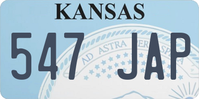 KS license plate 547JAP