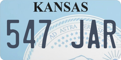 KS license plate 547JAR